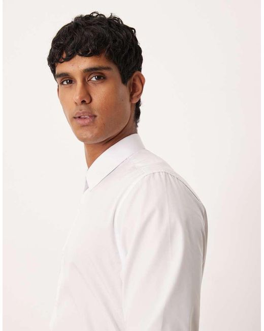 Camicia Elegante Regular di ASOS in White da Uomo