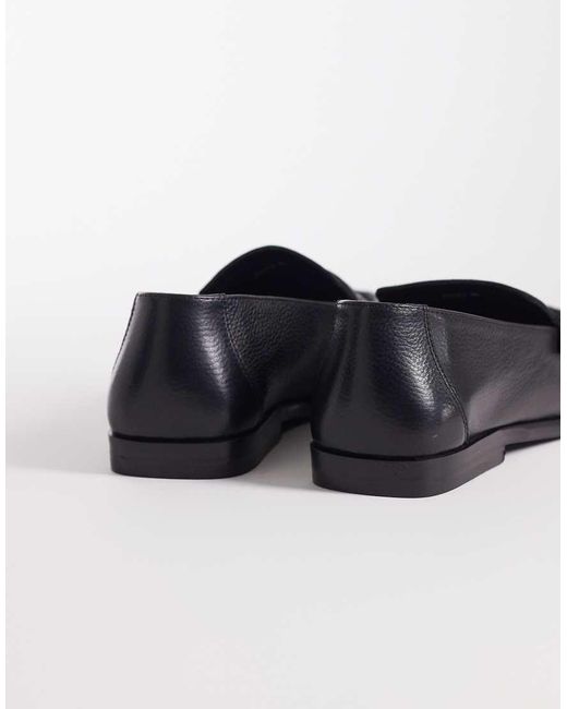 ASOS Black Penny Loafer With Ruching for men