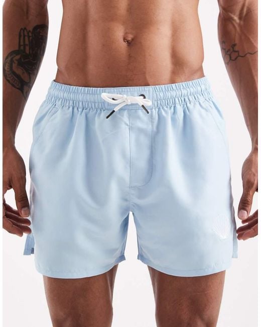 Aray White Embroidered Swim Shorts for men