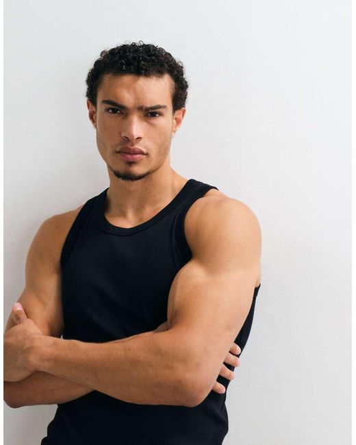 Jack & Jones Blue 2 Pack Rib Vest for men