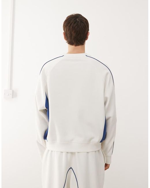 Collusion White Unisex Boxy Football Sweatshirt