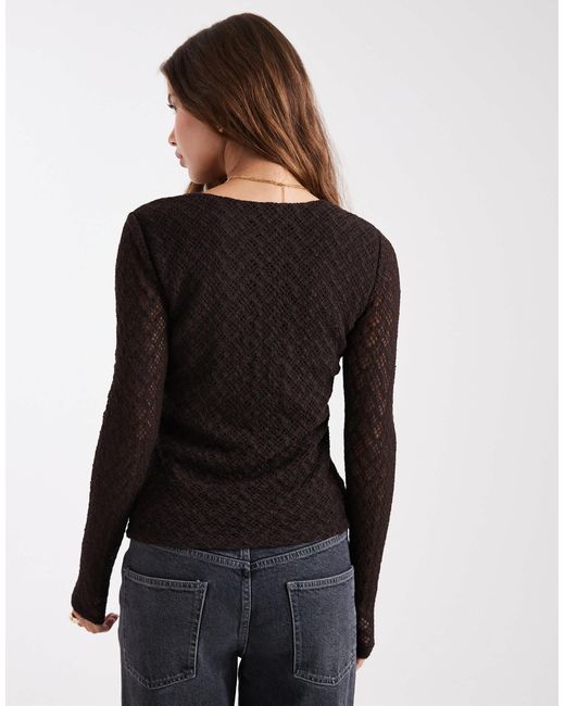 ONLY Black Lace Long Sleeve Top