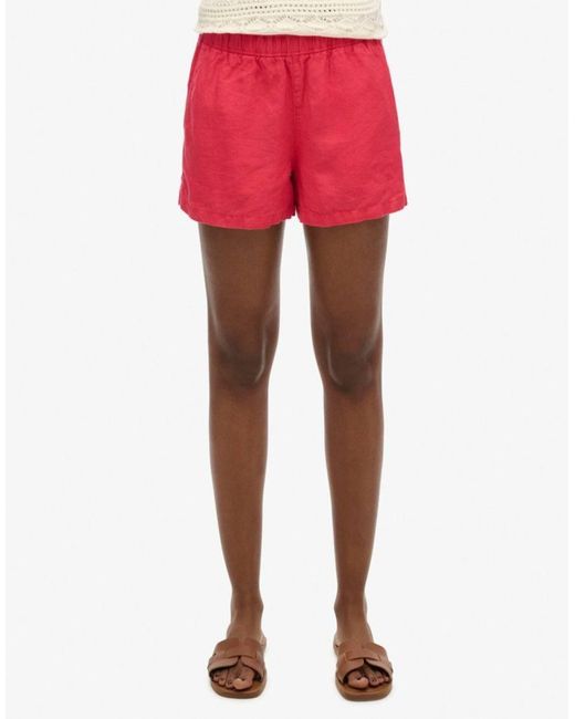 Superdry Red Linen Shorts
