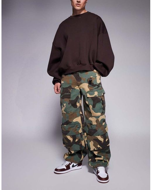 Liquor N Poker Multicolor Camo baggy Cargos for men