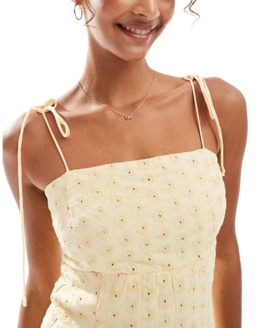Daisy Street White Dropped Waist Seamed Mini Dress With Tie Straps