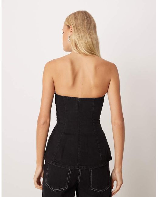 Top A Fascia Strutturato di ASOS in Black