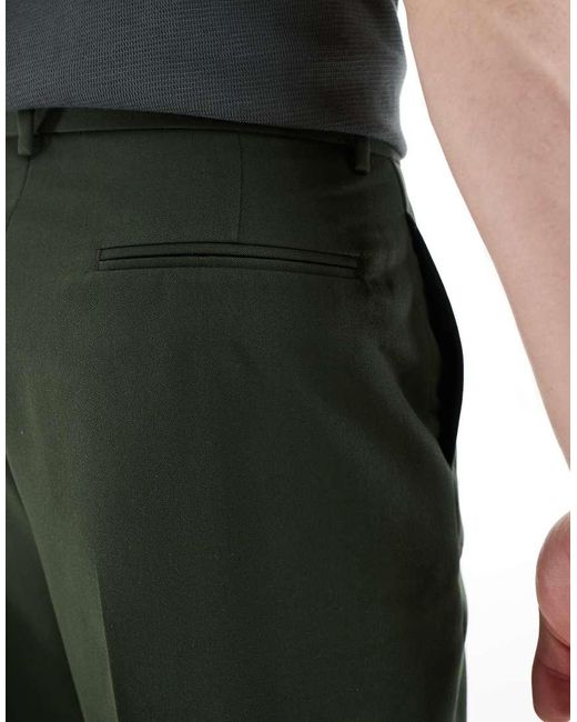 ASOS Nette Ruimvallende Broek Met Toelopende Pasvorm in het Green voor heren