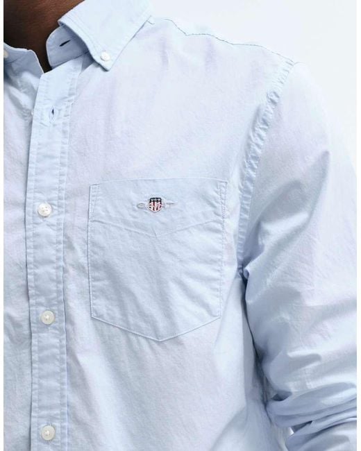 Gant Blue Regular Fit Poplin Shirt for men