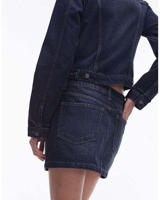 TOPSHOP Blue Co Ord Denim Pelmet Mini Skirt