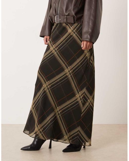 Mango Black Patterned Maxi Skirt
