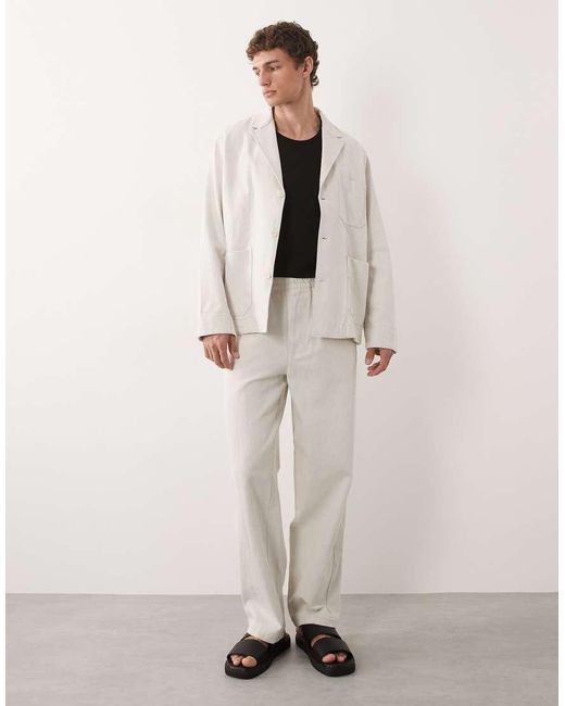 ARKET Natural Pure Cotton Single Breasted Suit Jacket for men