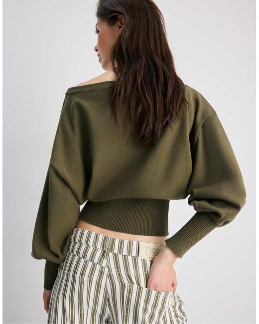 Stradivarius Multicolor Asymmetric Ribbed Hem Knit Sweater