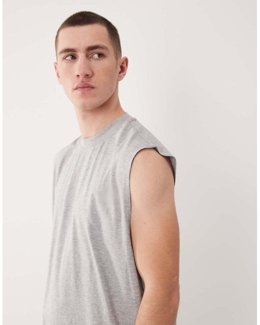 ASOS Gray Essentials 2 Pack Oversized Tank for men