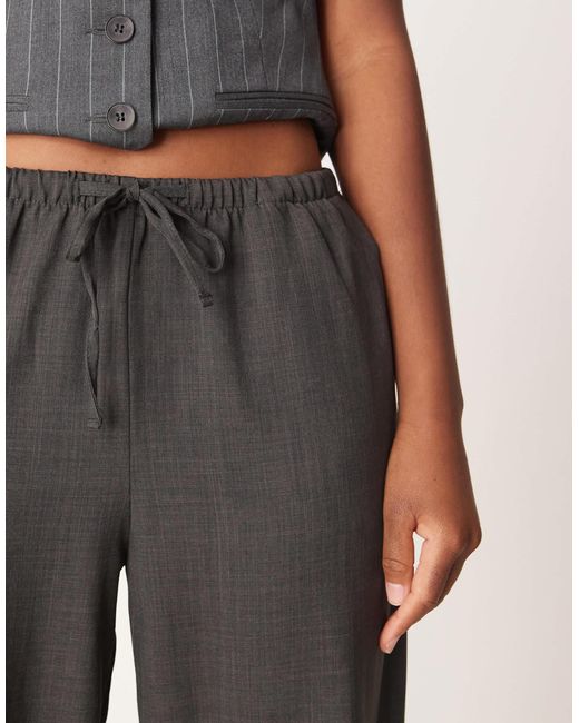 Jdy Gray Tie Detail Wide Leg Trousers