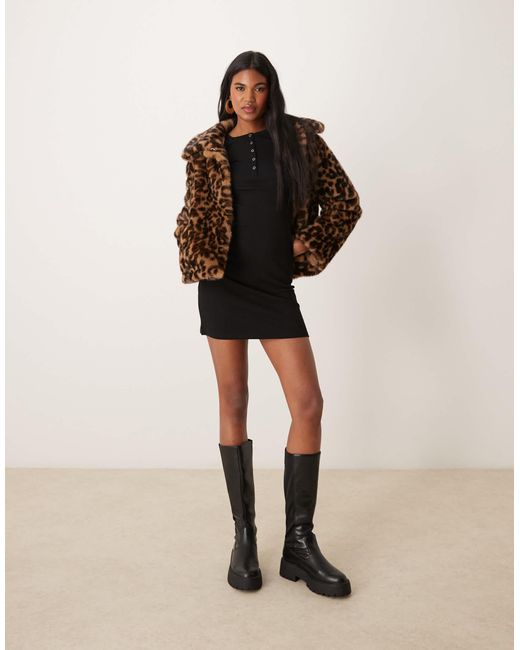 Miss Selfridge Black – langärmliges minikleid
