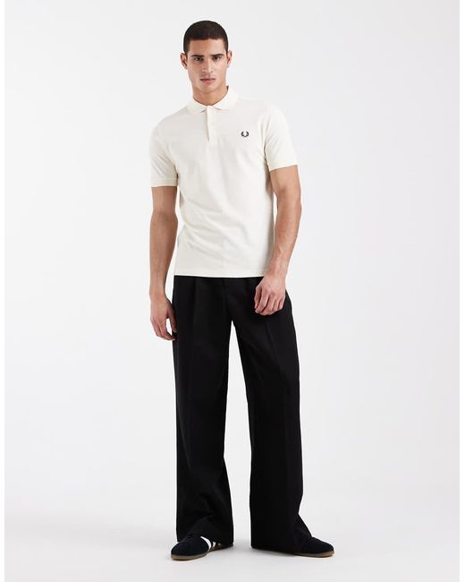 Fred Perry White Logo Polo Shirt for men