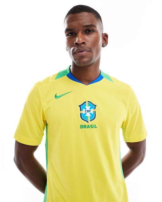T-shirt domicile brésil en tissu dri-fit - jaune Nike Football pour homme en coloris Yellow