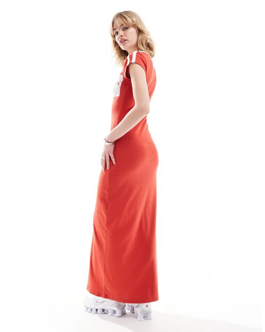 Collusion Red Motocross Fitted Maxi Dress