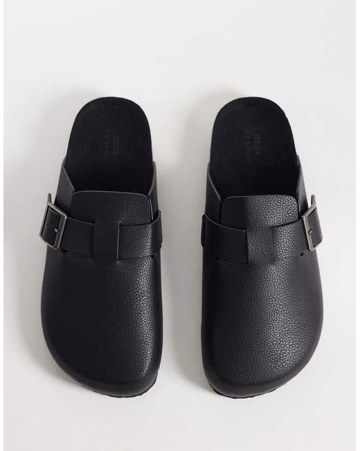 ASOS Black Mule Sandals With Cork Sole for men