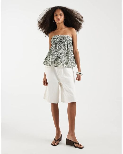 Motel Gray Belira Paisley Bloom Bandeau Top