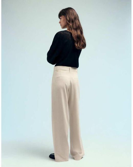Pull&Bear White Tailored Darted Pants