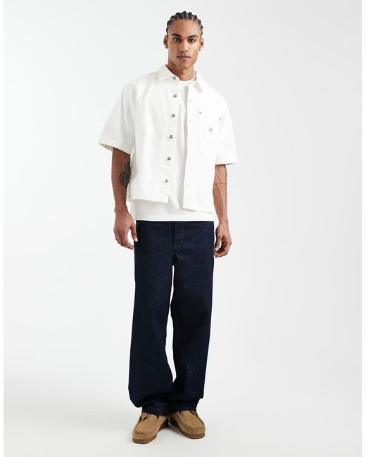 Lee Jeans White Workwear Denim Short Sve Overshirt for men