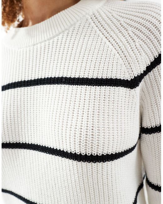 SELECTED White Lola Striped Knit Jumper