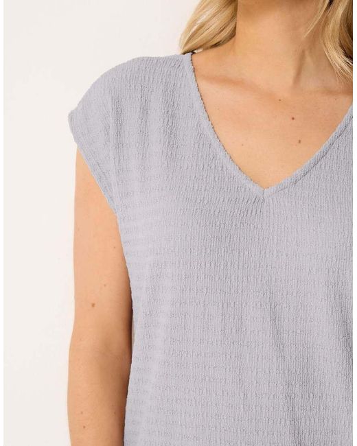 Long Tall Sally White Textured Top