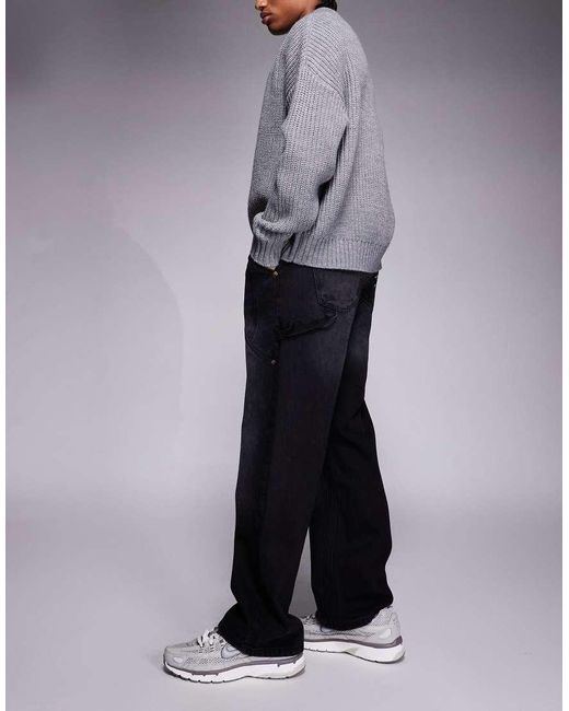 Courtside Gray baggy Carpenter Jeans for men