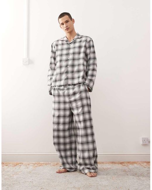 Weekday Oversized Geruit Flanellen Overhemd in het Gray voor heren