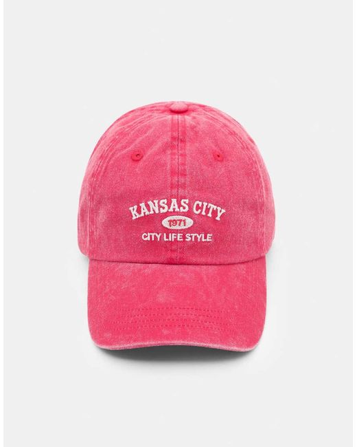 Pull&Bear Pink Kansas City Cap