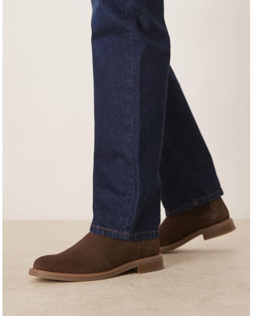 Bottines chelsea en daim avec semelle naturelle ASOS pour homme en coloris Blue