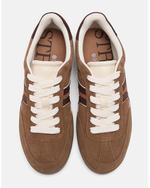 Stradivarius Brown Barefoot Retro Leather Trainers