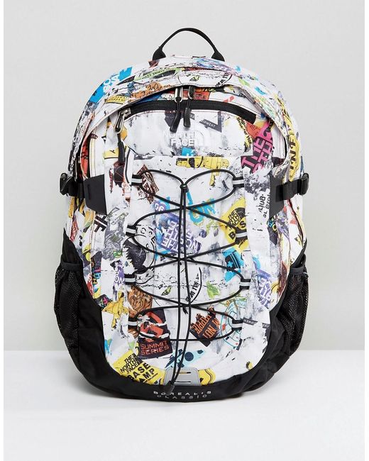 The North Face Multicolor Borealis Classic Backpack 29litre In Sticker Bomb Print for men