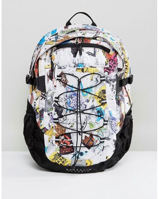 multicolored pattern north face backpack men's The North Face Borealis Classic Backpack 29litre In Sticker Bomb Print for  Men