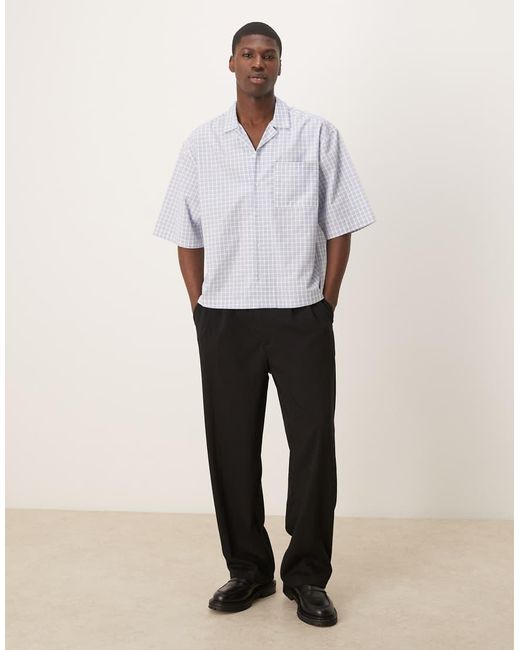 ASOS Oversized Geruit Overhemd Met Rechte Pasvorm in het White voor heren