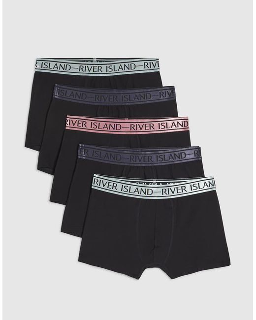 River Island Black Pack Of 5 Trunks for men