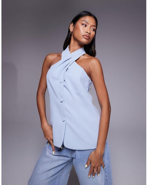 River Island Blue Halterneck Vest