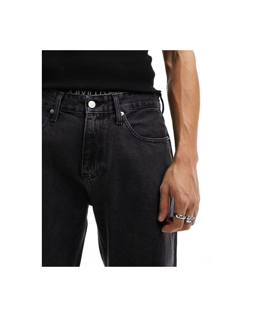 Jeans dritti stile anni '90 neri di Calvin Klein in Black da Uomo