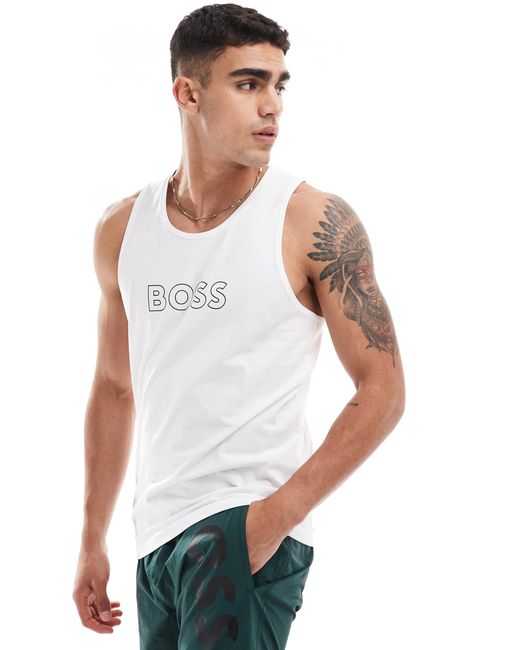 Boss White Boss Beach Tank Top for men