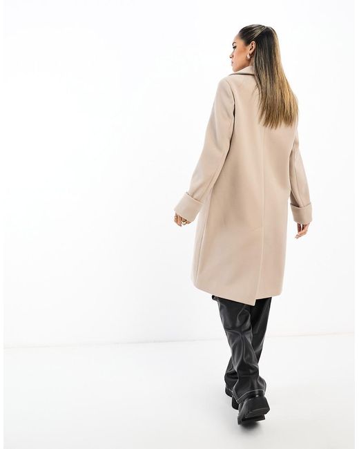 River Island Short Wool Coat in Natural Lyst UK