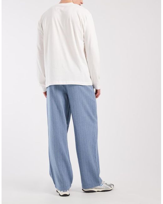 ASOS Blue Loose Straight Leg Pants for men