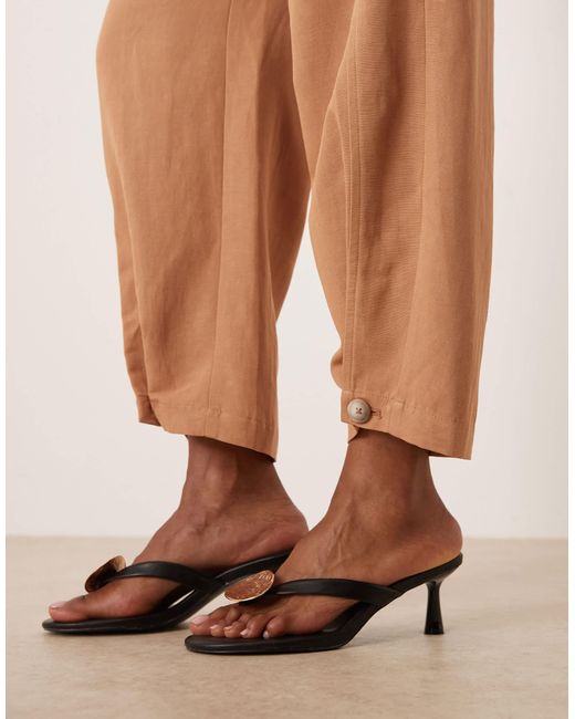 ASOS Natural Tailored Linen Trousers With Multi Way Tab Hem Co-ord