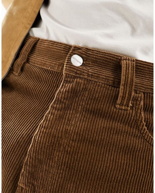 Landon - pantaloni ampi affusolati marroni a coste di Carhartt in Brown da Uomo