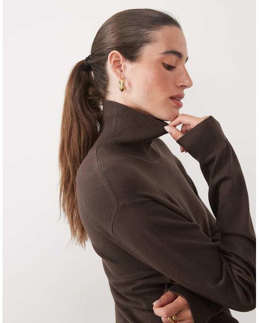 JJ Rebel Blue Knitted Roll Neck Top