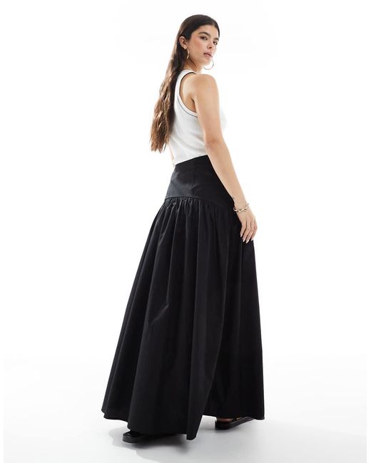 ASOS Maxi Rok Met Verlaagde Taille in het Black