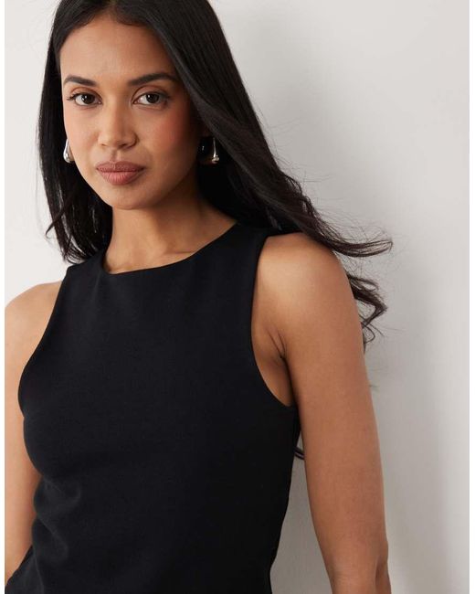 ASOS Black Compact Cotton Super Crop Racer Tank Top