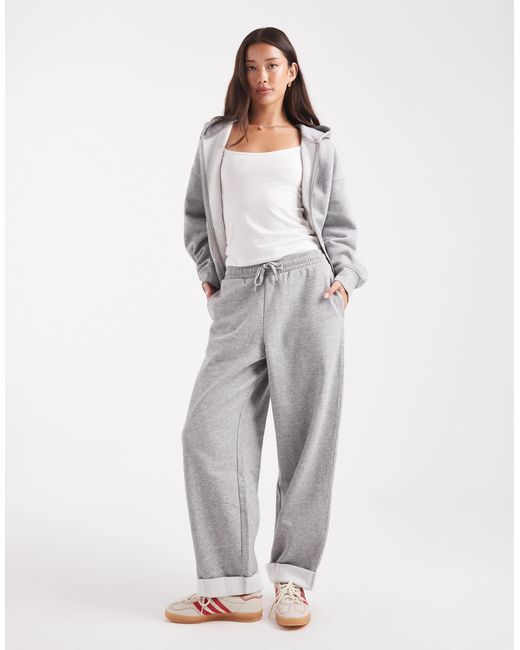 ASOS Gray Oversized Brushback jogger With Turnback Hem Detail