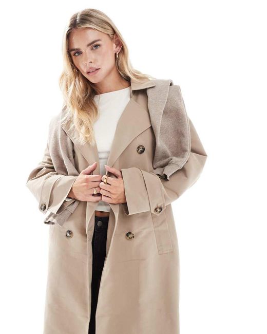 Vero Moda Natural Longline Belted Trench Coat