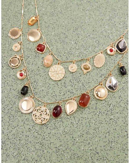 Collana A 2 Fili Con Charm di Reclaimed (vintage) in Natural